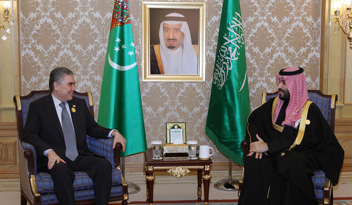 Türkmen halkynyň Milli Lideri, Türkmenistanyň Halk Maslahatynyň Başlygynyň Saud Arabystany Patyşalygynyň Mirasdüşer Şazadasy, Premýer-ministri bilen duşuşygy